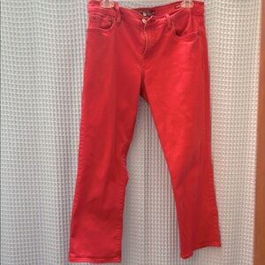 Lucky size 12 Brand Red Straight Leg Jeans stretchy sweet n crop capri style